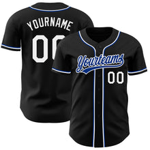 Laden Sie das Bild in den Galerie-Viewer, Uksn Individuelles Schwarz Weiß-Royalblau Authentisches Baseball-Trikot
