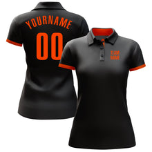 Laden Sie das Bild in den Galerie-Viewer, Uksn Individuelles Schwarz Orange Golf-Funktions-Poloshirt
