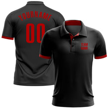 Laden Sie das Bild in den Galerie-Viewer, Uksn Individuelles Schwarz Rot Golf-Funktions-Poloshirt

