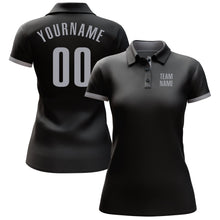 Laden Sie das Bild in den Galerie-Viewer, Uksn Individuelles Schwarz Grau Golf-Funktions-Poloshirt
