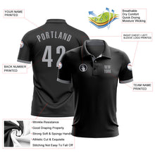 Laden Sie das Bild in den Galerie-Viewer, Uksn Individuelles Schwarz Grau Golf-Funktions-Poloshirt
