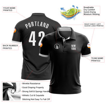 Laden Sie das Bild in den Galerie-Viewer, Uksn Individuelles Schwarz Weiß Golf-Funktions-Poloshirt
