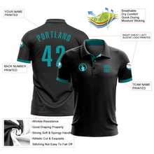 Laden Sie das Bild in den Galerie-Viewer, Uksn Individuelles Schwarz Aqua Golf-Funktions-Poloshirt

