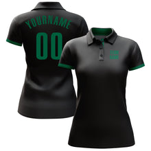 Laden Sie das Bild in den Galerie-Viewer, Uksn Individuelles Schwarz Kelly-Grün Golf-Funktions-Poloshirt
