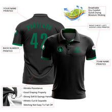 Laden Sie das Bild in den Galerie-Viewer, Uksn Individuelles Schwarz Kelly-Grün Golf-Funktions-Poloshirt
