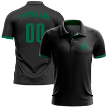 Laden Sie das Bild in den Galerie-Viewer, Uksn Individuelles Schwarz Kelly-Grün Golf-Funktions-Poloshirt
