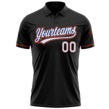 Laden Sie das Bild in den Galerie-Viewer, Uksn Individuelles Schwarz Weiß Royalblau-Orange Vapor Golf Funktions-Poloshirt
