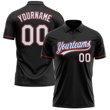 Laden Sie das Bild in den Galerie-Viewer, Uksn Individuelles Schwarz Weiß Royalblau-Orange Vapor Golf Funktions-Poloshirt
