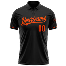 Laden Sie das Bild in den Galerie-Viewer, Uksn Individuelles Schwarz Orange Vapor Golf Funktions-Poloshirt
