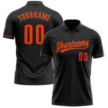 Laden Sie das Bild in den Galerie-Viewer, Uksn Individuelles Schwarz Orange Vapor Golf Funktions-Poloshirt

