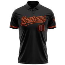 Laden Sie das Bild in den Galerie-Viewer, Uksn Individuelles Schwarz Schwarz-Orange Vapor Golf Funktions-Poloshirt
