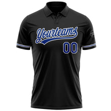 Laden Sie das Bild in den Galerie-Viewer, Uksn Individuelles Schwarz Royalblau-Weiß Vapor Golf Funktions-Poloshirt
