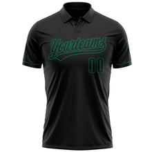 Laden Sie das Bild in den Galerie-Viewer, Uksn Individuelles Schwarz Schwarz-Kelly-Grün Vapor Golf Funktions-Poloshirt
