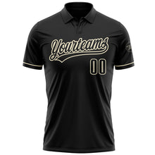 Laden Sie das Bild in den Galerie-Viewer, Uksn Individuelles Schwarz Schwarz-Creme Vapor Golf Funktions-Poloshirt
