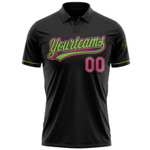 Laden Sie das Bild in den Galerie-Viewer, Uksn Individuelles Schwarz Pink-Neongrün Vapor Golf Funktions-Poloshirt
