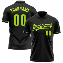 Laden Sie das Bild in den Galerie-Viewer, Uksn Individuelles Schwarz Neongrün Vapor Golf Funktions-Poloshirt
