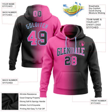 Laden Sie das Bild in den Galerie-Viewer, Uksn Individuelles Bestickt Schwarz Pink-Hellblau Farbverlauf Mode Sport Pullover Sweatshirt Hoodie
