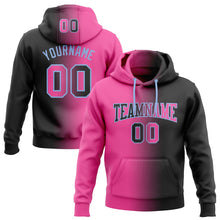 Laden Sie das Bild in den Galerie-Viewer, Uksn Individuelles Bestickt Schwarz Pink-Hellblau Farbverlauf Mode Sport Pullover Sweatshirt Hoodie
