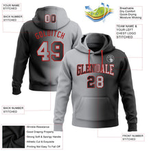 Laden Sie das Bild in den Galerie-Viewer, Uksn Individuelles Bestickt Schwarz Grau-Rot Farbverlauf Mode Sport Pullover Sweatshirt Hoodie
