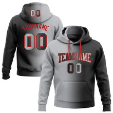 Laden Sie das Bild in den Galerie-Viewer, Uksn Individuelles Bestickt Schwarz Grau-Rot Farbverlauf Mode Sport Pullover Sweatshirt Hoodie
