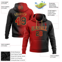 Laden Sie das Bild in den Galerie-Viewer, Uksn Individuelles Bestickt Schwarz Rot-Altgold Farbverlauf Mode Sport Pullover Sweatshirt Hoodie
