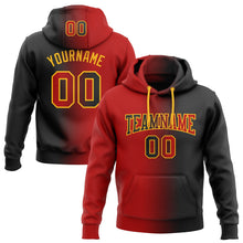 Laden Sie das Bild in den Galerie-Viewer, Uksn Individuelles Bestickt Schwarz Rot-Gold Farbverlauf Mode Sport Pullover Sweatshirt Hoodie
