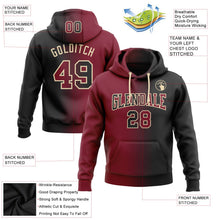 Laden Sie das Bild in den Galerie-Viewer, Uksn Individuelles Bestickt Schwarz Karmesinrot-City-Creme Farbverlauf Mode Sport Pullover Sweatshirt Hoodie
