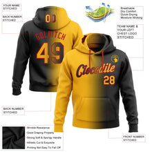 Laden Sie das Bild in den Galerie-Viewer, Uksn Individuelles Bestickt Schwarz Gold-Rot Farbverlauf Mode Sport Pullover Sweatshirt Hoodie
