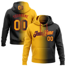 Laden Sie das Bild in den Galerie-Viewer, Uksn Individuelles Bestickt Schwarz Gold-Rot Farbverlauf Mode Sport Pullover Sweatshirt Hoodie
