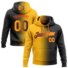 Laden Sie das Bild in den Galerie-Viewer, Uksn Individuelles Bestickt Schwarz Gold-Orange Farbverlauf Mode Sport Pullover Sweatshirt Hoodie
