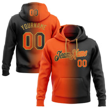 Laden Sie das Bild in den Galerie-Viewer, Uksn Individuelles Bestickt Schwarz Orange-Altgold Farbverlauf Mode Sport Pullover Sweatshirt Hoodie
