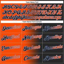 Laden Sie das Bild in den Galerie-Viewer, Uksn Individuelles Bestickt Schwarz Orange-Hellblau Farbverlauf Mode Sport Pullover Sweatshirt Hoodie
