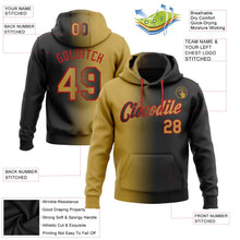 Laden Sie das Bild in den Galerie-Viewer, Uksn Individuelles Bestickt Schwarz Altgold-Rot Farbverlauf Mode Sport Pullover Sweatshirt Hoodie
