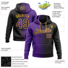 Laden Sie das Bild in den Galerie-Viewer, Uksn Individuelles Bestickt Schwarz Violett-Gold Farbverlauf Mode Sport Pullover Sweatshirt Hoodie
