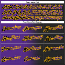 Laden Sie das Bild in den Galerie-Viewer, Uksn Individuelles Bestickt Schwarz Violett-Gold Farbverlauf Mode Sport Pullover Sweatshirt Hoodie
