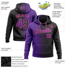 Laden Sie das Bild in den Galerie-Viewer, Uksn Individuelles Bestickt Schwarz Violett-Pink Farbverlauf Mode Sport Pullover Sweatshirt Hoodie

