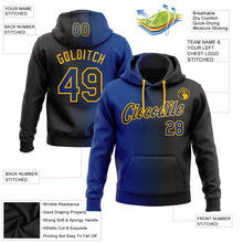 Laden Sie das Bild in den Galerie-Viewer, Uksn Individuelles Bestickt Schwarz Royalblau-Gold Farbverlauf Mode Sport Pullover Sweatshirt Hoodie
