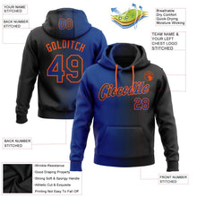 Laden Sie das Bild in den Galerie-Viewer, Uksn Individuelles Bestickt Schwarz Royalblau-Orange Farbverlauf Mode Sport Pullover Sweatshirt Hoodie
