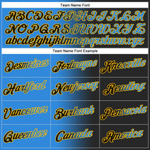 Laden Sie das Bild in den Galerie-Viewer, Uksn Individuelles Bestickt Schwarz Puderblau-Gold Farbverlauf Mode Sport Pullover Sweatshirt Hoodie
