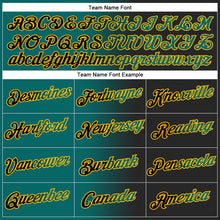 Laden Sie das Bild in den Galerie-Viewer, Uksn Individuelles Bestickt Schwarz Petrol-Gold Farbverlauf Mode Sport Pullover Sweatshirt Hoodie
