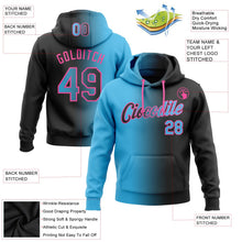 Laden Sie das Bild in den Galerie-Viewer, Uksn Individuelles Bestickt Schwarz Himmelblau-Pink Farbverlauf Mode Sport Pullover Sweatshirt Hoodie
