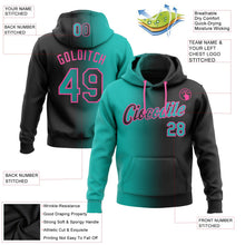 Laden Sie das Bild in den Galerie-Viewer, Uksn Individuelles Bestickt Schwarz Aqua-Pink Farbverlauf Mode Sport Pullover Sweatshirt Hoodie
