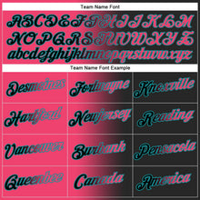 Laden Sie das Bild in den Galerie-Viewer, Uksn Individuelles Bestickt Schwarz Neonpink-Petrol Farbverlauf Mode Sport Pullover Sweatshirt Hoodie
