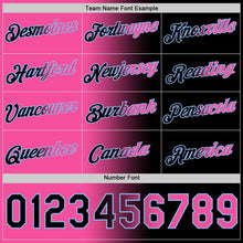 Laden Sie das Bild in den Galerie-Viewer, Uksn Individuelles Schwarz Pink-Hellblau Farbverlauf Fashion Funktions-T-Shirt
