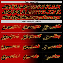 Laden Sie das Bild in den Galerie-Viewer, Uksn Individuelles Schwarz Rot-Altgold Farbverlauf Fashion Funktions-T-Shirt
