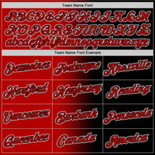 Laden Sie das Bild in den Galerie-Viewer, Uksn Individuelles Schwarz Rot-Weiß Farbverlauf Fashion Funktions-T-Shirt
