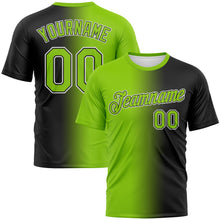 Laden Sie das Bild in den Galerie-Viewer, Uksn Individuelles Schwarz Neongrün-Weiß Farbverlauf Fashion Funktions-T-Shirt
