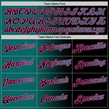 Laden Sie das Bild in den Galerie-Viewer, Uksn Individuelles Schwarz Petrol-Pink Farbverlauf Fashion Funktions-T-Shirt
