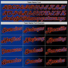 Laden Sie das Bild in den Galerie-Viewer, Uksn Individuelles Schwarz Royalblau-Orange Farbverlauf Fashion Funktions-T-Shirt
