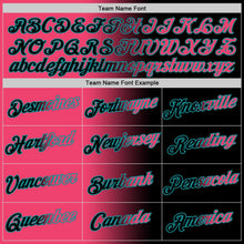 Laden Sie das Bild in den Galerie-Viewer, Uksn Individuelles Schwarz Neonpink-Petrol Farbverlauf Fashion Funktions-T-Shirt
